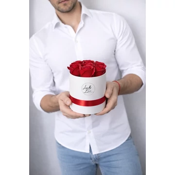 Szappanrózsa doboz 12 cm piros