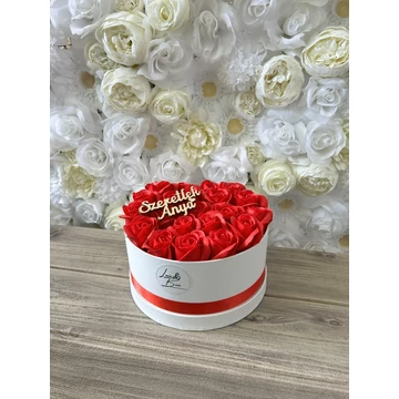Örökrózsa doboz  20x10 cm piros
