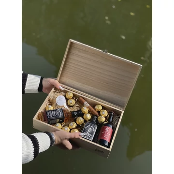 Jack Daniel's Whiskey Bin Box - fa ajándék lezárható láda ital Box