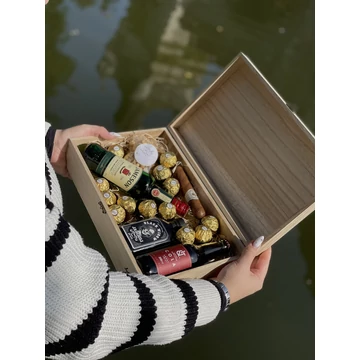 Jameson Whiskey Bin Box - fa ajándék lezárható láda ital Box