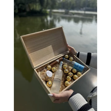 Belvedere vodka Bin Box - fa ajándék lezárható láda ital Box