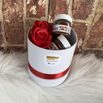 Mini Box: Vörös örökrózsa + mini Nutella