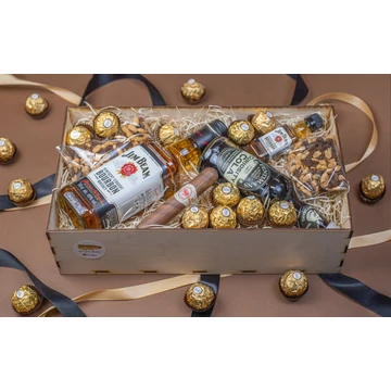 Jim Beam ital Wood Box - fa ajándék láda