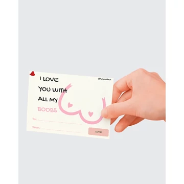 "Boobs" - vicces ajándékkártya, megjegyzésbe írd be a neveket