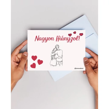 "Nagyon hiányzol!" - ajándékkártya (a hátuljára lehet kézzel írni!)