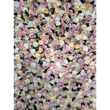 "Heaven" virágfal rózsaszín, krém levelekkel 200x200 cm