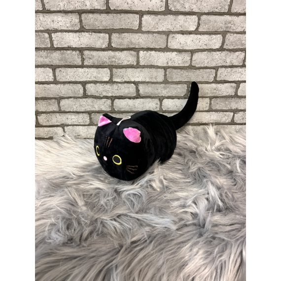 Plüss 23 cm fekete macska