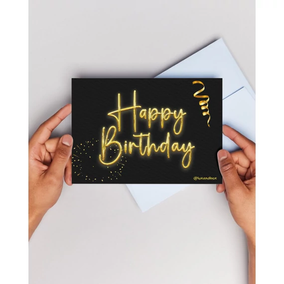 "Happy Birthday!" - ajándékkártya (a hátuljára lehet kézzel írni!)