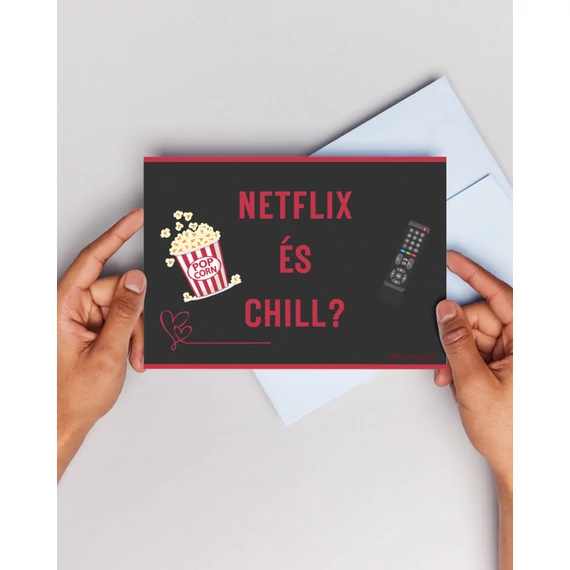 "Netflix és Chill?" - ajándékkártya (a hátuljára lehet kézzel írni!)