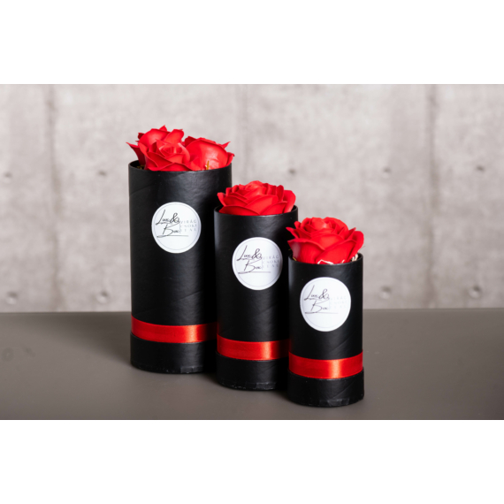 Valentin napi box - Örökrózsa Box 1 fej virág választható szín  7 cm Ø