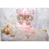 Kép 2/4 - Adventi asztaldísz Box - karácsonyi dekoráció - zenélő körhinta fehér/rózsaszín LED világítással