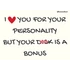 Kép 2/2 - "I love you for your personality..." - vicces szerelmes ajándékkártya